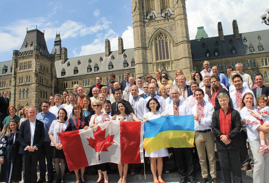 vyshyvanky on parliament hill - Canada